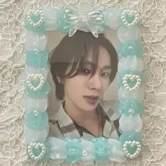 硬質ケース ホイップデコ トレカケース ハンドメイド ミントグリーン クリア