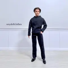 Barbie Ken他メンズドール用ハンドメイド製服セット/秋冬トップス、パンツ