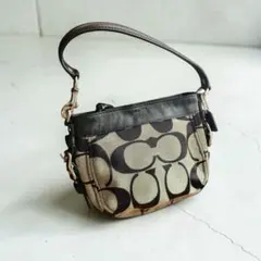 COACH ワンショルダーレザーバッグ シグネチャー y2k フリンジ タッセル