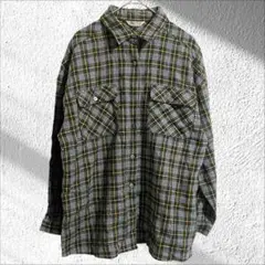ラコモデ ネルシャツ チェック サイドスリット 毛混 ダブルポケット カジュアル