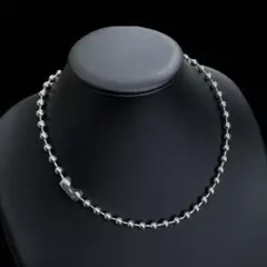 ボールチェーンネックレス　シンプル　 シルバー　 6mm45cm