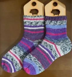 ハンドメイド　靴下　オパール毛糸