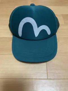 極美品 超希少スカルカモメ刺繍 EVISU ブラックデニム メッシュキャップ 極美品 超希少スカルカモメ刺繍 EVISU ブラックデニム メッシュ