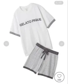 【試着のみ】GELATO PIQUE スムーズィーロゴジャガードプルオーバー
