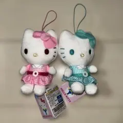 ハローキティ レトロワンピース ちょいデカマスコット 2種セット