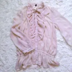 【匿名発送】長袖ブラウス　フリル　美品　Ｍサイズ