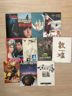 鳥、ペーパームーン、十戒含むパンフレット10種　ゴジラ大怪獣総攻撃チラシおまけ