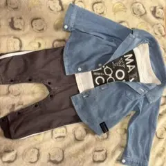 ロンパース・カバーオール 青とグレー