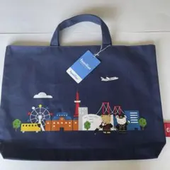 【新品】ファミリア× JAL コラボ　トートバッグ ファミリア]JALオリジナル デニムバッグ直行便で旅する「NY