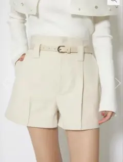 rienda ベルト付きピンタックショートパンツ