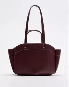 Zaraバーガンディトートバッグ