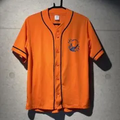 レディース ベースボールシャツ ダンス着・練習着 オレンジ ヘッドホンプリント