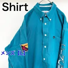 YBE21【US輸入】CINCH　長袖シャツ【メンズL】青緑色