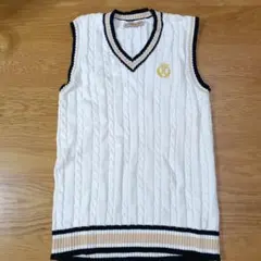 CAMPURE ケーブル編み Vネック スクールベスト
