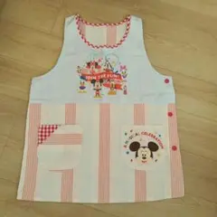 ミッキーマウス ストライプエプロン 3L〜4Lサイズ　保育士