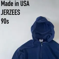 90s JERZEES USA제 NuBlend Zip Parker 네이비