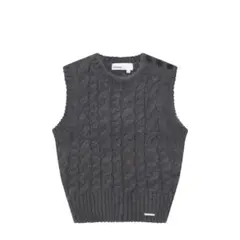 Miseiki soulグレー ケーブル編み ニットベスト