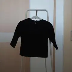 メルローズ　黒五分袖ニット