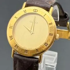 GUCCI グッチ ヴィンテージ 2000ローマ数字 ゴールド クロコ 動作品 GUCCI グッチ ヴィンテージ 2000ローマ数字 ゴールド クロコ 動作品