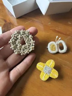 手作りブローチセット 3点