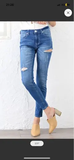 ハイウエストスキニー デニム