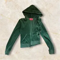 Juicy Couture ベロア ジップアップ パーカー グリーンのサムネイル