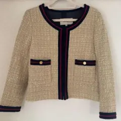 【美品】トゥモローランド　ボールジィ　ノーカラーツイードジャケット 38サイズのサムネイル