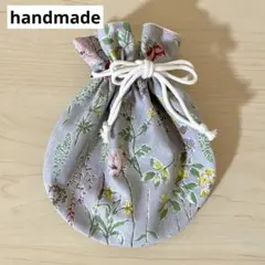 【 handmade 】丸巾着 布雑貨 花柄