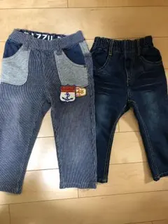 90センチ  ウエストゴム  コットンパンツ 2枚セット