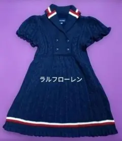 ラルフローレン 半袖ワンピース ネイビー