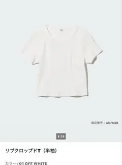 UNIQLO リブクロップドT 半袖 オフホワイト