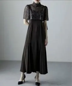 3wayレースボレロ&マーメイドキャミドレス　ブラウン　人気　Sサイズ