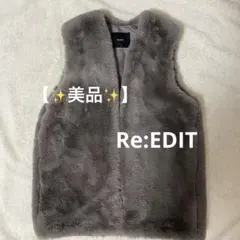 【美品】金子麻貴さん着用　Re:EDIT ミドルフェイクファーベストMサイズ