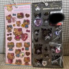 サンリオ正規品ハローキティ クロミ　キラキララインストーンシール　2シートセット