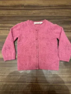 Bonpoint カシミア チェリー柄ニットカーディガン 2Y
