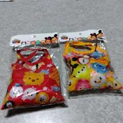 ツムツムのエコバッグ　2個セット　赤　黄