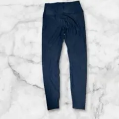 ネイビー ストレッチタイツ ロゴ付き 裏起毛