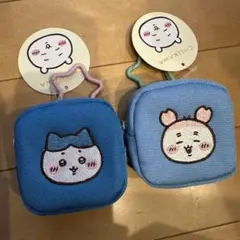 ちいかわ ハチワレ カニちゃん カラビナ付き 刺繍スクエアミニポーチ