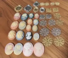 ネイル デコパーツ デコ カメオ 台 セット