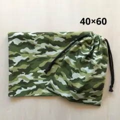 ☆給食セット 巾着&ランチョンマット 迷彩カモフラージュ＊グリーン系＊両紐6