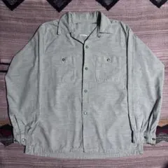 40s 50s ピルグリム Pilgrim レーヨン ギャバ オンブレ 開襟 | Mercari