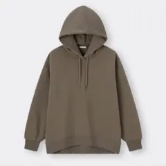 GU ヘビーウェイトスウェットオーバーサイズパーカ ブラウン S