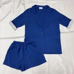 ABITOKYO テーラードジャケット ショートパンツ セットアップ ブルー M