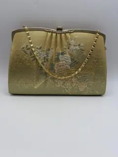 金色 花柄 和装バッグ 美品