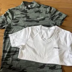 Adidas Golf カモフラシャツ & HEAD Tシャツ 2枚セット