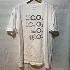 CO2 Tシャツ 白　XL 地球温暖化　CO2削減