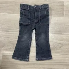 ダークグレー フレアパンツ