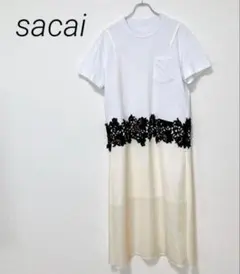 土日限定セールsacai サカイ リブニット切替 ドッキング シャツ