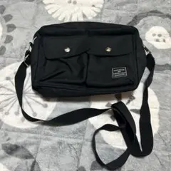 ブラックキャンバスショルダーバッグ