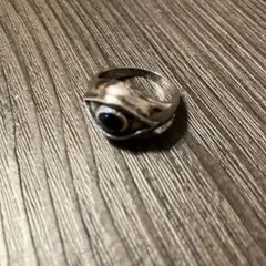 【1242】新品 アメカジ シルバー調 目モチーフ リング 約15号